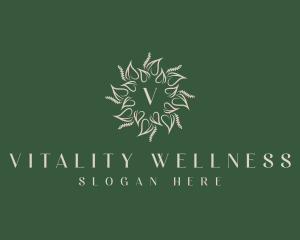 Wellness Leaf Wreath logo design