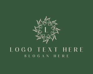 Yoga - Wellness Leaf Wreath logo design