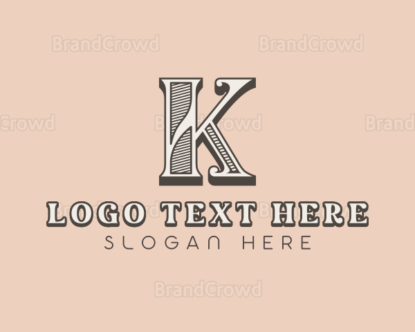 Vintage Boutique Letter K Logo
