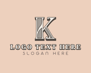 Interior  Design - Vintage Boutique Letter K logo design