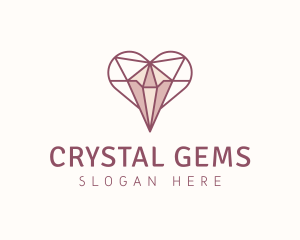 Jewelry Heart Diamond logo design