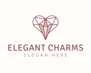 Jewelry Heart Diamond logo design