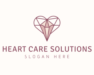 Jewelry Heart Diamond logo design