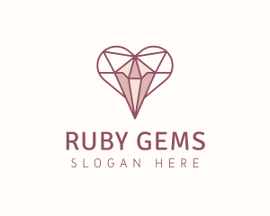 Ruby - Jewelry Heart Diamond logo design