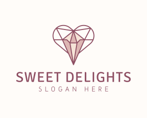 Jewelry Heart Diamond logo design