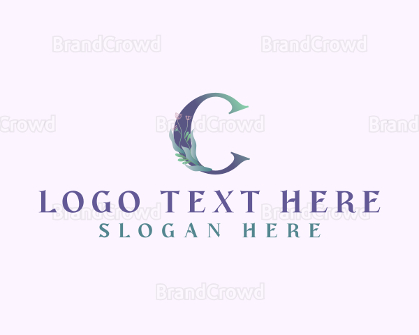 Floral Lettermark Letter C Logo