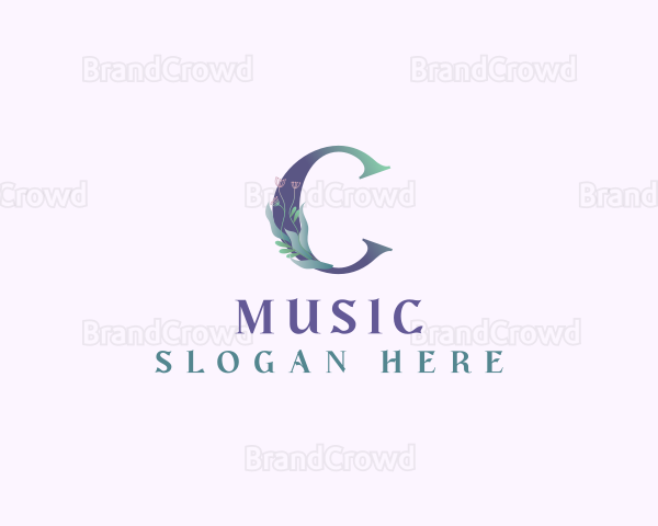 Floral Lettermark Letter C Logo
