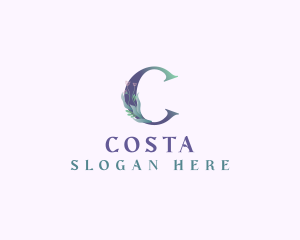 Floral Lettermark Letter C logo design