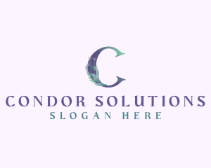 Floral Lettermark Letter C logo design