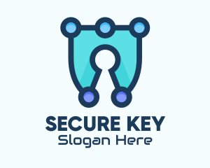 Password - Blue Cyber Security Lock logo design