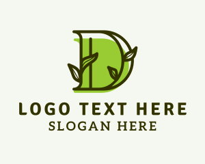 Green - Nature Leaf Letter D logo design