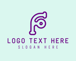 Jagged - Modern Digital Letter F logo design