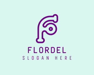 Modern Digital Letter F logo design