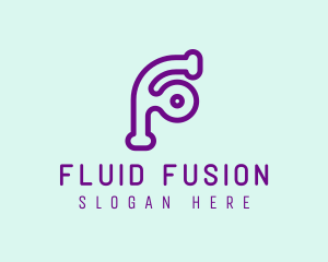 Modern Digital Letter F logo design