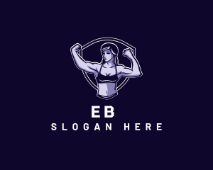Bodybuilding - Woman Fitness Muscle logo design