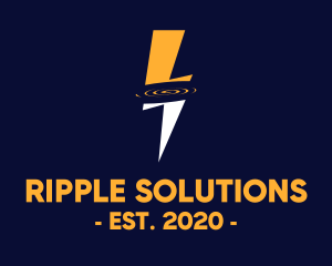 Electric Bolt Ripple logo design