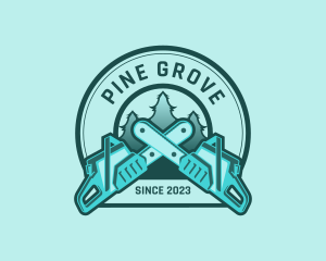 Pine - Chainsaw Pine Logging logo design