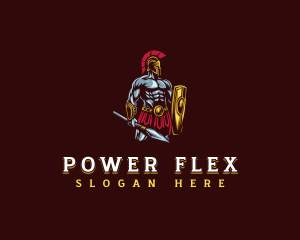 Muscles - Gladiator Spartan Warrior logo design