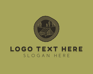 Woods - Wood Log Tent Camping logo design