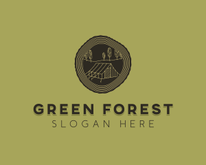 Wood Log Tent Camping logo design