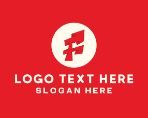 General - Red Letter F logo design
