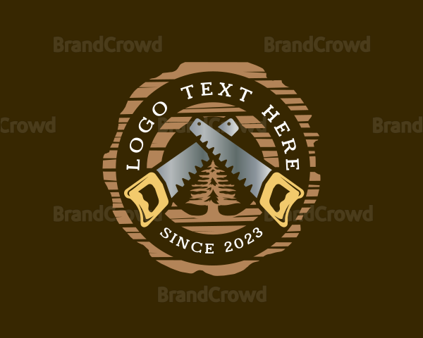 Wooden Saw Carpenter Logo