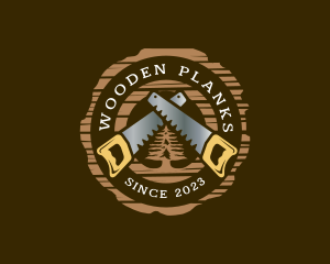 Wooden Saw Carpenter logo design