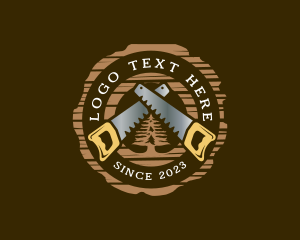 Wood Saw Carpenter Logo