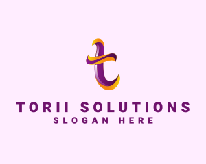 Colorful Letter T  logo design