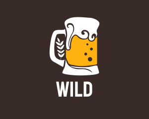 Leaf - Pattern Beer Glass logo design