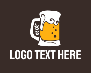 Alcoholic - Pattern Beer Glass logo design