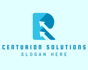 Forwarding Arrow Letter R logo design