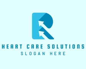 Forwarding Arrow Letter R logo design