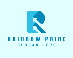 Forwarding Arrow Letter R logo design