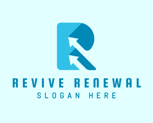 Forwarding Arrow Letter R logo design