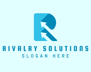 Forwarding Arrow Letter R logo design