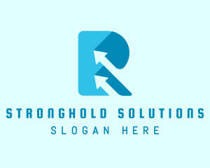 Forwarding Arrow Letter R logo design