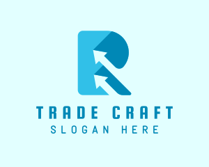 Trade - Forwarding Arrow Letter R logo design