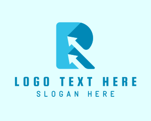 Removalist - Forwarding Arrow Letter R logo design