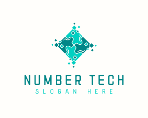 Tech Puzzle Pixel Technology logo design