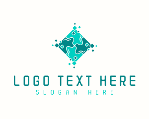 It - Tech Puzzle Pixel Technology logo design