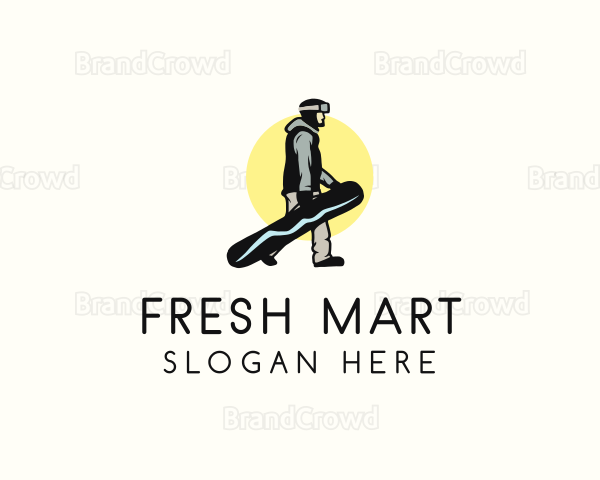 Sunset Snowboarder Guy Logo