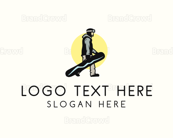 Sunset Snowboarder Guy Logo