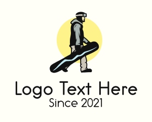 Sunset Snowboarder Guy Logo