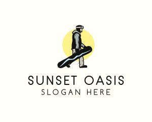 Sunset Snowboarder Guy logo design