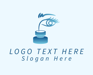 Ophthalmology - Blue Eye Quill Ink logo design