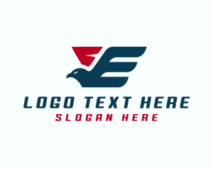 Flight - Eagle Wings Fly Letter E logo design