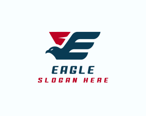Eagle Wings Fly Letter E logo design