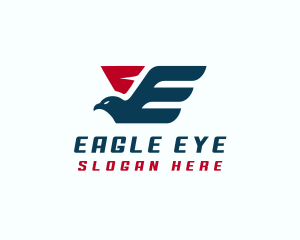 Eagle Wings Fly Letter E logo design