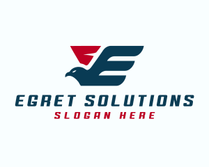 Eagle Wings Fly Letter E logo design